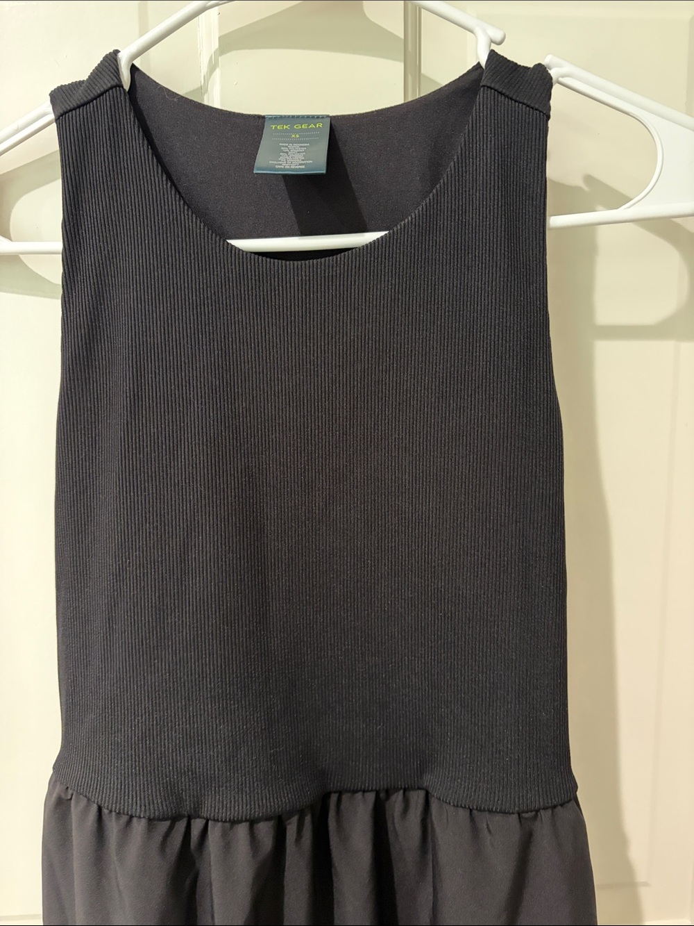 Tek Gear mixed media Black Sleeveless Tiered Midi Skirt Dress - Picture 2 of 4